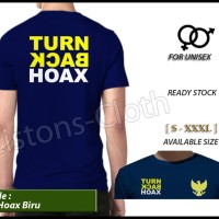 MURAH KAOS DISTRO TURN BACK HOAX T SHIRT BAJU BIRU TOMYLISTON
