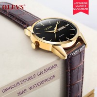 OLEVS Jam Tangan pria/wanita couple Quartz Analog Mewah Bahan Stainles