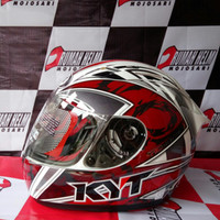 Helm KYT RC Seven RC7 7 Full Face Motif Fullface Putih Merah