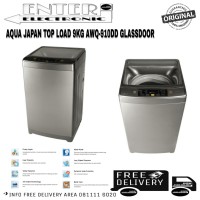 AQUA JAPAN TOP LOAD AQW 910DD - MESIN CUCI AQUA 9KG GLASSDOOR AQW910DD