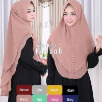 Hijab Jilbab Khimar Syari Ceruti Premium Raudah 2 Layer Kancing Murah