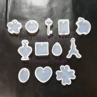 1set 12pcs cetakan resin untuk bikin liontin kalung mold resin