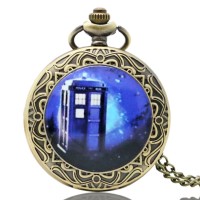 Dokter Siapa Vintage Saku Pria Steampunk Fob Jam Tangan Relogio De
