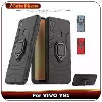 Casing VIVO Y91 Y 91 Ironman Armor Ring Hard Soft Case iRing Premium