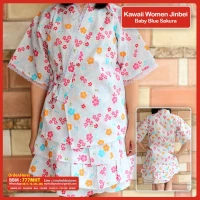 Kawaii Jinbei Wanita Baby Blue Sakura