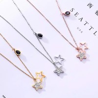 Kalung Titanium Elegan Star Import Anti Karat Aksesoris Wanita