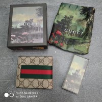 DOMPET KULIT/PRIA/PANJANG /PENDEK /KARTU GUCCI PITA COKLAT