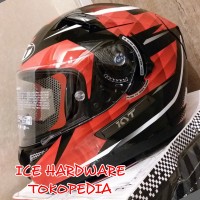 Helm Full Face Flat Visor KYT K2 Rider Red Diamond Murah Original