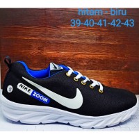 Promo sneakers premium sepatu running nike zoom hitam - biru Keren