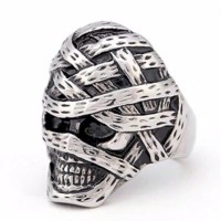 Cincin Tengkorak Bentuk Kepala Mummy