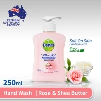 Dettol Hand Wash Soft on Skin Rose & Shea Butter - 250ml - Sabun Cuci