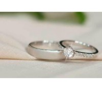 cincin nikah emas putih roku diamond lab - custom model