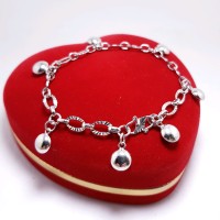 UNIK GELANG TANGAN SILVER 925 LAPIS EMAS PUTIH . GT55 R