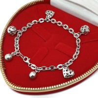 UNIK GELANG TANGAN PERAK SILVER 925 LAPIS EMAS PUTIH .