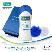 Cetaphil Ultra Gentle Body Wash 500ml [free Shower Puff]