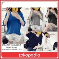 Top Zara Basic Knit / Pakaian Wanita / Baju Atasan Wanita / Kaos