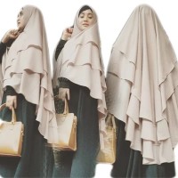 Jilbab Instan Hijab Syari Kerudung Jumbo Khimar Ceruti Sifon 3 Layer