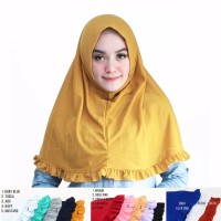 Hijab Rempel Lipit Plisket Ruffle - Jilbab Instan- Kerudung Instan Hij