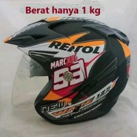 HELM 2 visor double visor SNI REPSOL HITAM SETARA INK NHK GM KYT WTO