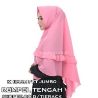 Good Quality Khimar Pet Jumbo Rempel Tengah - Jilbab Kerudung Simple
