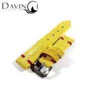 Tali Jam Tangan Handmade Pria Wanita Kulit Ikan Pari Asli Warna Kuning
