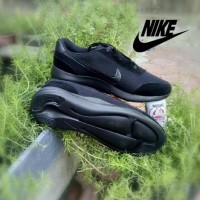 Best Sepatu Sekolah Full Black Nike Jogging Big Size Hitam 44
