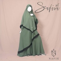 Baju Gamis SHAFIRA SYARI SET Komplit Gamis Plus Khimar / Hijab
