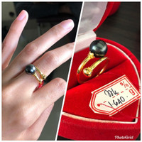 CINCIN EMAS MUTIARA AIR LAUT BLACK ASLI LOMBOK