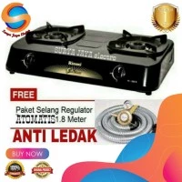 Kompor gas rinnai 302s 2 tungku + selang paket otomatis personalux