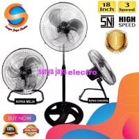 kipas angin besi TORNADO 3 IN 1 18 inch dinding + berdiri + duduk