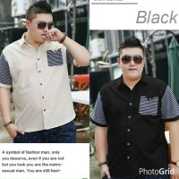 Hem jumbo baju koko bigsize ukuran gemuk XL lengan pendek pria