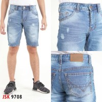 Celana Pendek Sobek Ripped Jeans Non Strech Pria Modis Trendy Gaul