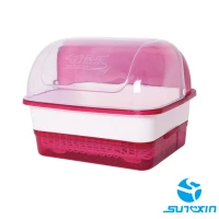 RAK PIRING/MANGKUK/SENDOK PLASTIK ,TEMPAT PENGERING ALAT DAPUR - MERAH