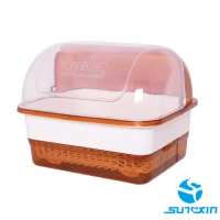 RAK PIRING/MANGKUK/SENDOK PLASTIK ,TEMPAT PENGERING ALAT DAPUR - BROWN