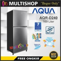 Kulkas Lemari Es Aqua 2 Pintu D240 silver khusus Bogor Free Ongkir