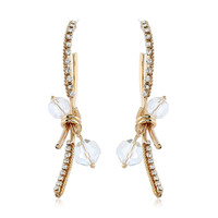Jual Lrc Anting Tusuk Fashion Gold Diamond Stud Earrings F49293