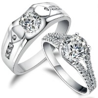 BARU cincin emas putih - pernikahan - tunangan HOT