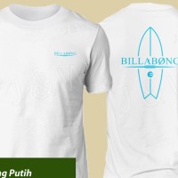Kaos distro Billabong putih tshirt branded keren pria baju surfing cow