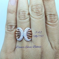 Cincin Cor 1/2 sircon,berat 3.42 gram emas putih 750