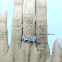 Cincin Cor Lv 1/2 Sircon,berat 2.94 gram Emas Putih 750%