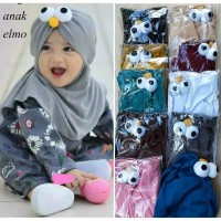 JILBAB ANAK KARAKTER ELMO INSTAN KERUDUNG HIJAB ANAK JERSEY PREMIUM