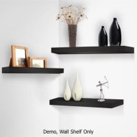Jual FLOATING SHELF ambalan susun 3 rak  dinding  gantung  melayang  minimalis  20 BLACK Kota 