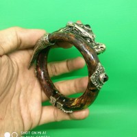GELANG AKAR BAHAR MERAH SUPER TEMBUS KRISTAL UKURAN LUBANG 6,5cm