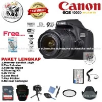 Canon EOS 4000D Kit 18-55 III PAKET LENGKAP
