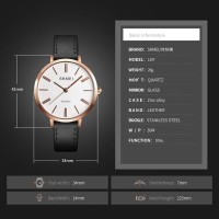 Jam Tangan Wanita Cewek SKMEI Original Tali Kulit 1397 Anti Air Pink