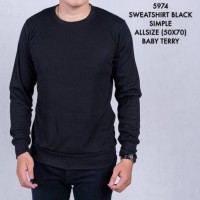ALJOSA kaos lengan PANJANG HITAM KAOS polos baju pria slimfit distro