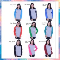 DASAR MISTY UNISEX PANJANG KAOS RAGLAN LENGAN PANJANG CEWEK COWOK