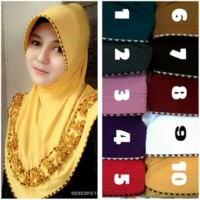 Dijual Hijab Jilbab Instan Bergo Gotik Aksesoris Sulam Bahan Jersey