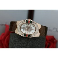 Jam Tangan Wanita Cewek Analog Gucci Premium Tali Kulit