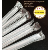 Jual Sedotan Bubble BOBA Steril Bungkus Plastik Lurus Runcing 12mm 18cm